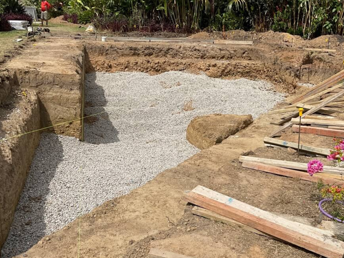 pool construction after excavation